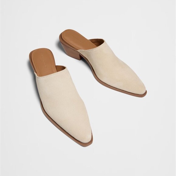 Banana Republic Leather Heeled Bone Mule/NIB/7 - Picture 1 of 14